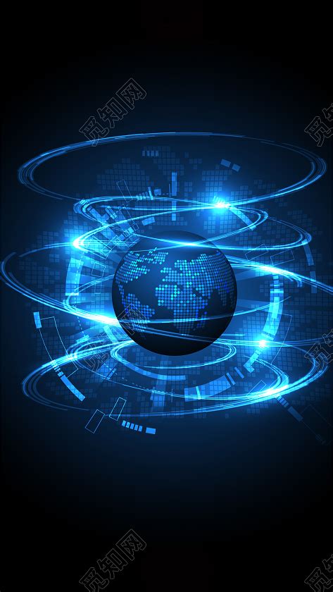蓝色h5创意商务星空科技数据手机海报背景图免费下载 - 觅知网