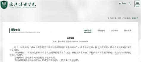 武汉传媒学院回应“网传缴纳网络课程费用的通知”：系辅导员伪造|界面新闻 · 快讯