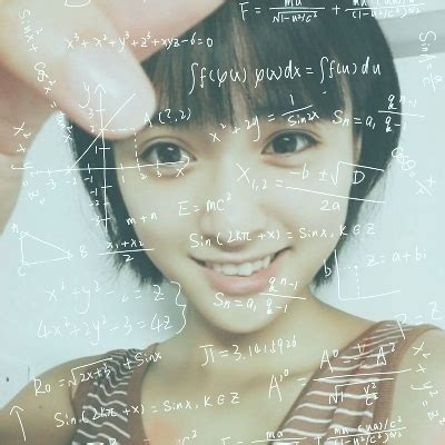 数学算式甜美女生头像