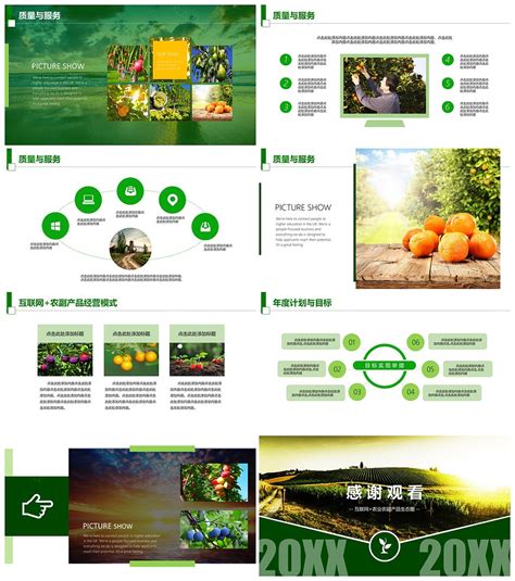2018互联网加有机农业农副产品推广商业计划书PPT模板 - 彩虹办公