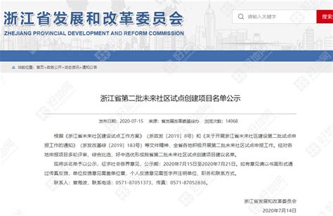 好地网--（快讯）省发改委：浙江省第二批未来社区项目名单今天起公示