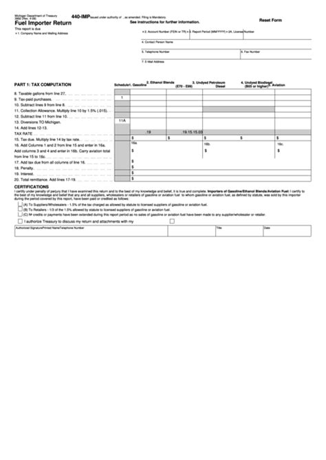 Fillable Form 3992 - Fuel Importer Return printable pdf download