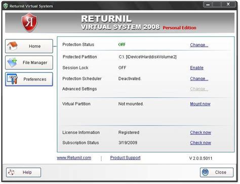 Returnil Virtual System Personal Edition latest version - Get best ...