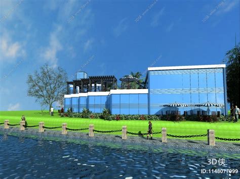海景别墅 海边房 湖边湖景 游艇 码头 酒店-cg模型免费下载-CG99