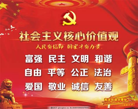 社会主义核心价值观党建文化宣传海报模板-包图网