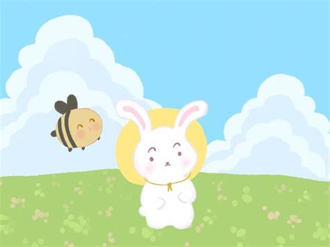 兔兔和小熊的春游日记原创咕卡贴纸_椰子蛋要努力-站酷ZCOOL