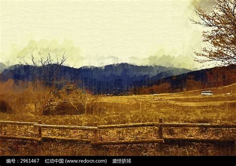 山坡风景油画高清图片下载_红动中国
