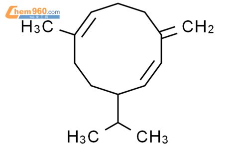 23986-74-5,[s-（E，E）] - 1-甲基-5-亚甲基-8-（1-甲基乙基）-1,6-环癸基二烯化学式、结构式、分子式、mol ...