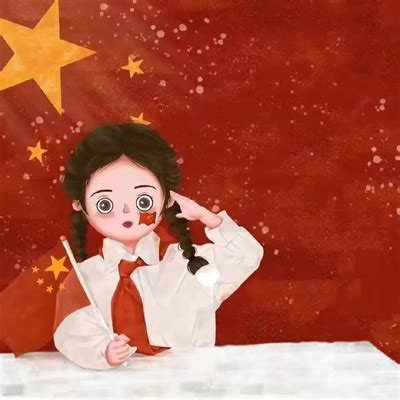 渐变国庆头像甜美女生