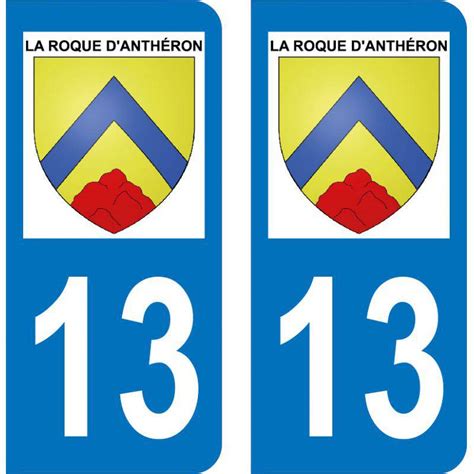 Sticker plaque immatriculation département La Roque-d