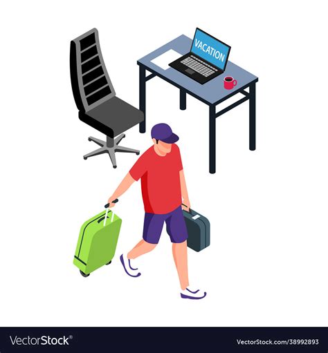Taken vacation isometric composition Royalty Free Vector