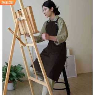 围裙画画专用女美术生成人画室油画围兜工作服绘画水粉防水长罩衣-阿里巴巴