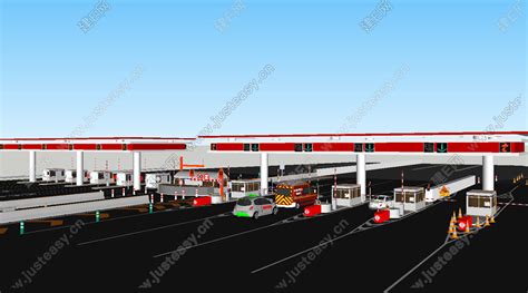 大型高速路口收费站模型图片下载_红动中国