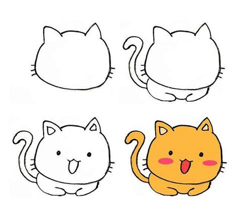 小猫的画法 小猫的画法大全 简单可爱 - 水彩迷