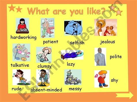 ESL - English PowerPoints: What are you like? part I-ppt with sounds