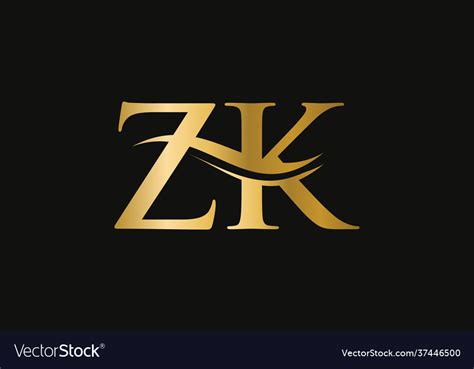 Zk logo letter monogram slash with modern Vector Image