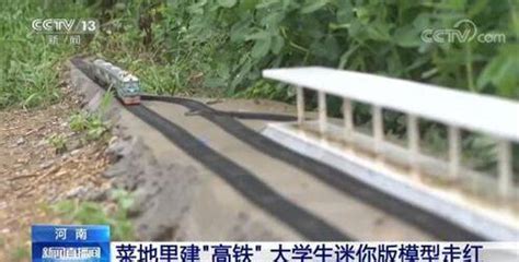 河南大学生在自家菜地里建微型高铁走红_中国网