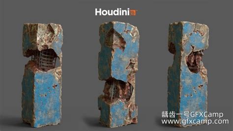 Houdini程序化破损石柱制作教程 CGCircuit – Houdini Tutorial Procedural Pillar ...