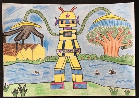 1年级科幻画,一年级儿童科幻画,二年级创意科幻画_大山谷图库