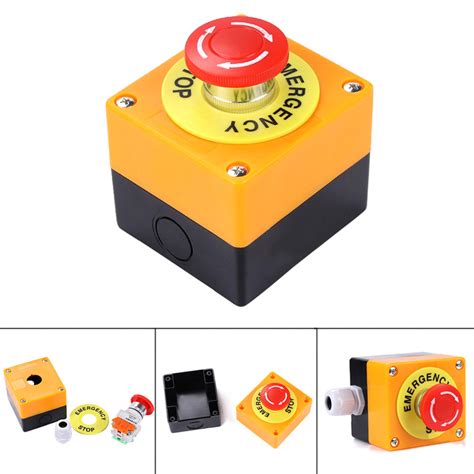 HRSR 1 NO 1 NC 10A 660V Emergency Stop Push Button Red Mushroom Switch ...