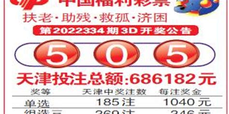 中国福利彩票第2022334期3D开奖公告_手机新浪网
