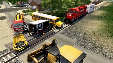 模拟火车事故，小货车，校车和跑车在铁轨上连环相撞，车祸模拟器_腾讯视频