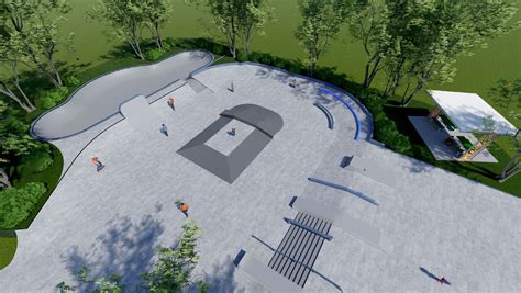 现代滑板公园 滑板场地 轮滑广场（内含无水印效果图）共12套SU模型 体育公园SU模型