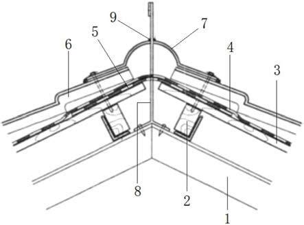 一种复合瓦斜屋面正脊防雷连接结构的制作方法