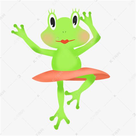 绿色青蛙跳芭蕾舞素材图片免费下载-千库网