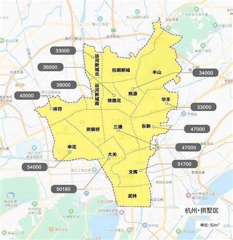 杭州市余杭区新版行政区划图，拆分开来了解一下