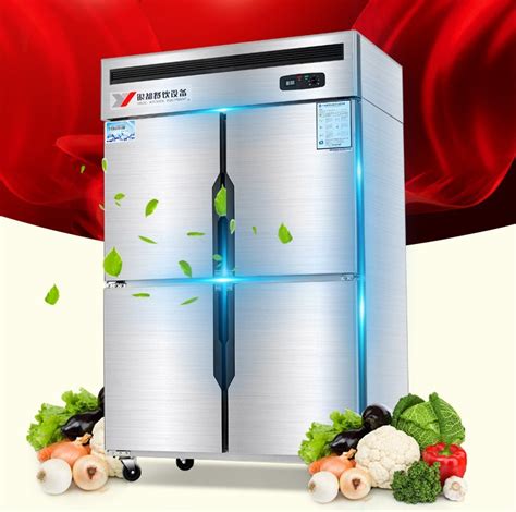 银都 四门冰箱 四门冷柜 冰柜商用双机双温立式冷藏冷冻厨房冰箱-阿里巴巴