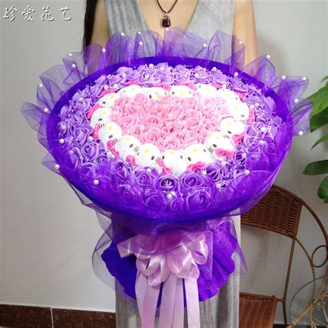 心眼史迪仔仿真红玫瑰卡通花束浪漫礼物图片