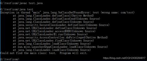 Exception in thread "main" java.lang.NoClassDefFoundError: com/test 解决 ...