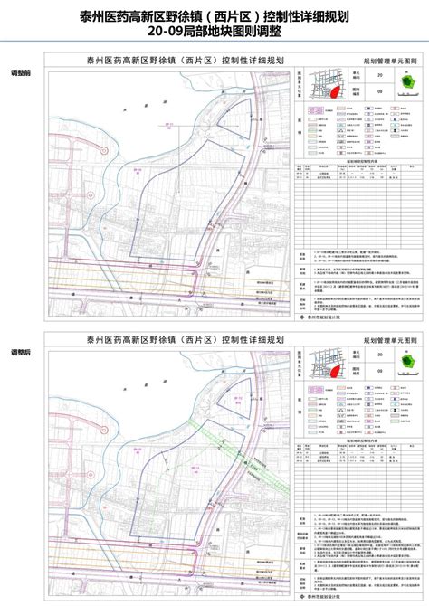 [规划批后公布]泰州市野徐镇控制性详细规划西片区20-09地块及东片区B2-19地块图则调整_泰州市自然资源和规划局