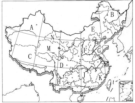 中国政区图空白图片