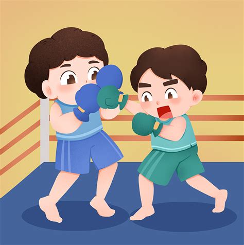 拳击插画人物素材-拳击插画人物模板-拳击插画人物图片免费下载-设图网