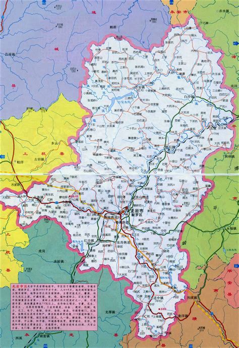 龙岩市地图行政区域版 - 龙岩市地图 - 地理教师网