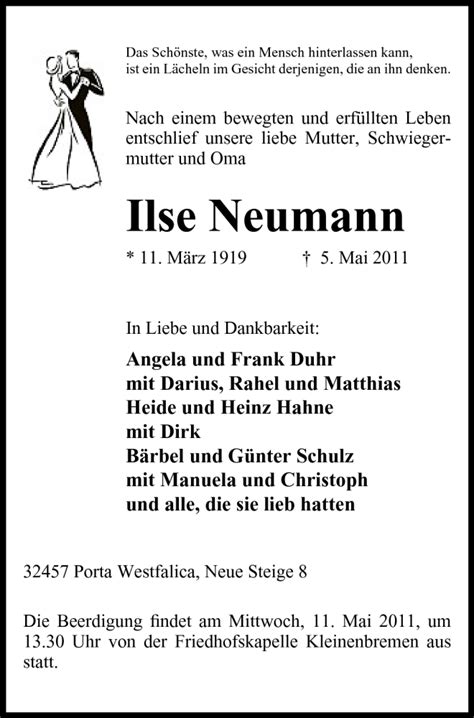 Traueranzeigen von Ilse Neumann | Trauer.MT.de