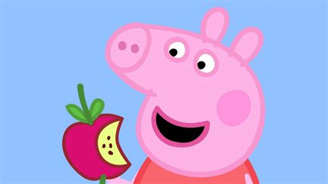 小猪佩奇在猪爷爷的果园里吃苹果_腾讯视频