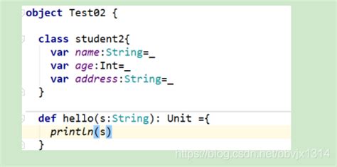 ScalaTraining topic_创建一个名字为test01的object,在test01中 定义一个student1类 声明三个成员 ...