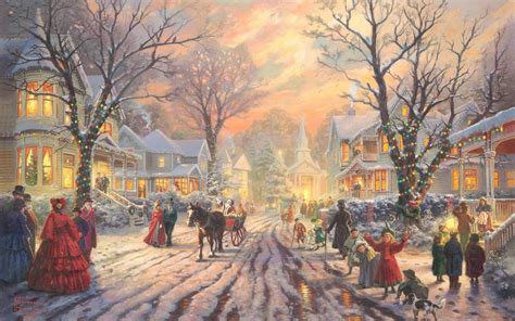 在圣诞节壁纸的下雪的街道高清原图下载,在圣诞节壁纸的下雪的街道,高清图片,壁纸,自然风景-桌面城市