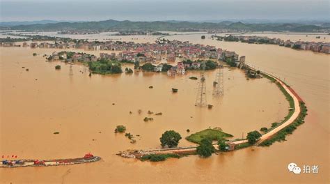 昭平洪水淹没公路交通中断-广西高清图片-中国天气网