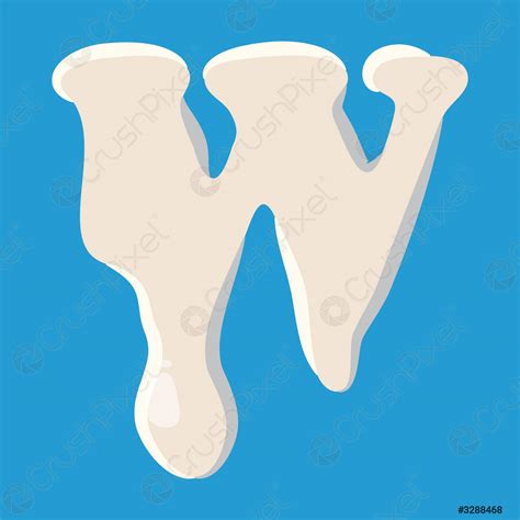 W letter isolated on baby blue background - stock vector 3288468 ...