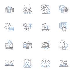 People management line icons collection Royalty Free Vector