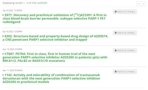阿斯利康介绍早期管线进展：下一代可透脑 PARP1 抑制剂、ADC、IO 疗法_临床_药物_数据