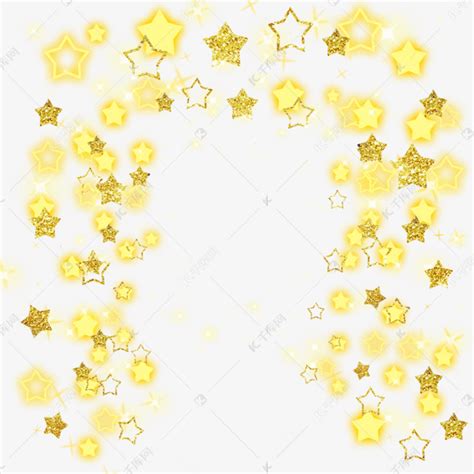 金色镂空星星光效素材图片免费下载-千库网