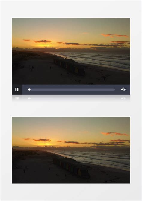 日落后的海滩景象实拍视频模板下载_日落_图客巴巴