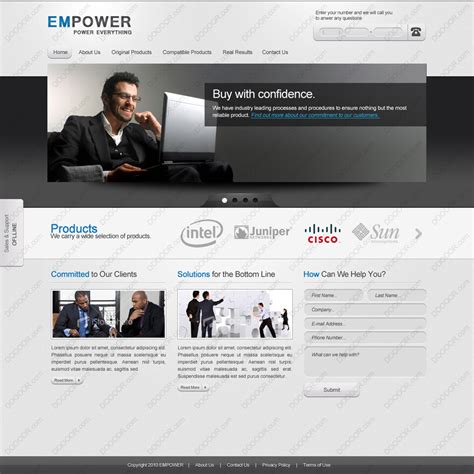 EM POWER企业网站设计PSD素材下载