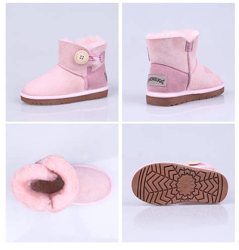 澳洲FURONE UGG新款儿童羊皮毛一体冬季男女雪地靴棉鞋保暖短靴子-阿里巴巴