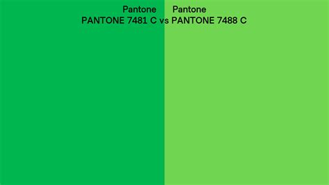 Pantone 7481 C vs PANTONE 7488 C side by side comparison